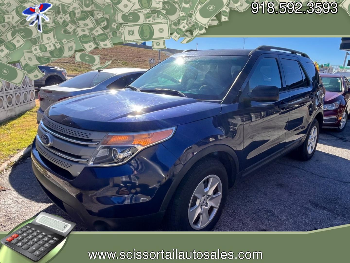 2011 BLUE FORD EXPLORER BASE Base FWD (1FMHK7B88BG) with an 3.5L V6 DOHC 24V engine, 6-Speed Automatic transmission, located at 8101 E. Skelly Dr., Tulsa, OK, 74129, (918) 592-3593, 36.121891, -95.888802 - Photo#0